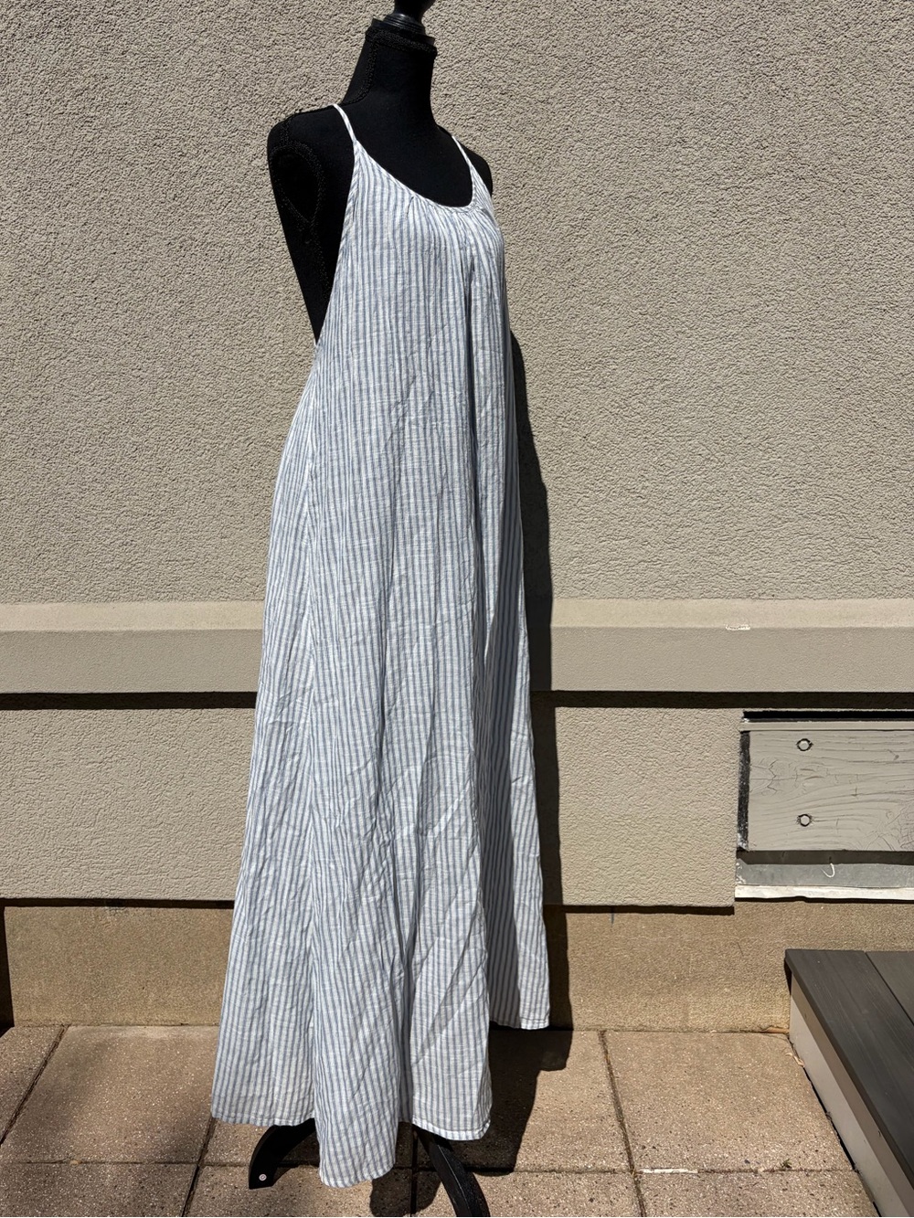 Aerie Blue Stripe Cotton Maxi Dress M
